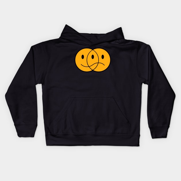 Happy And Sad Emoji Faces Kids Hoodie by Mrkedi